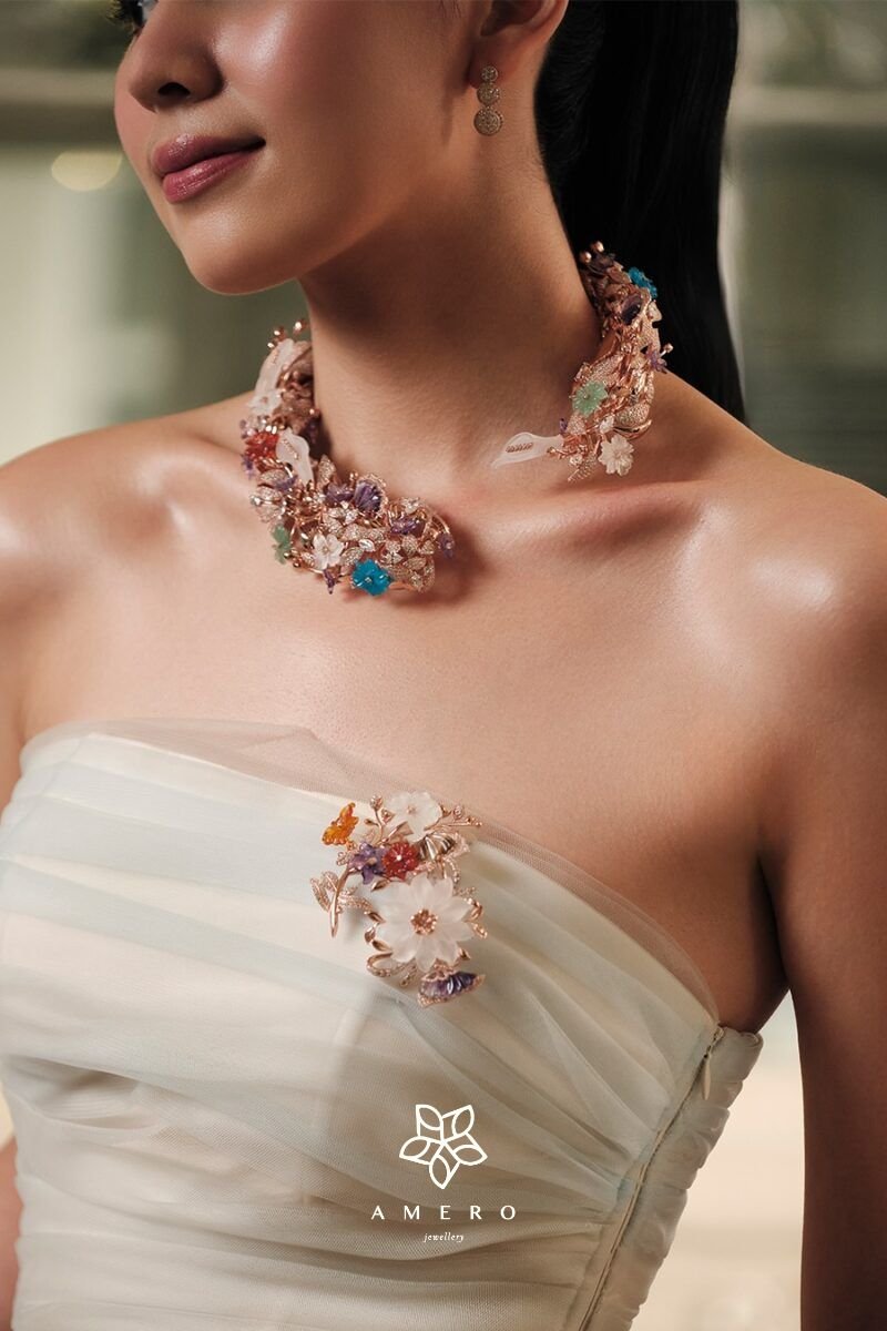 kalung emas bunga - flore collection amero